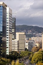 Barcelona cityscape with office and apartment buildings