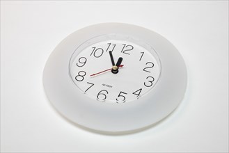 Wall clock shows 5 to 12