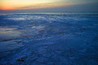 On the North Sea coast after sunset