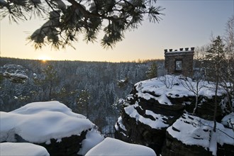 Snow at the Kaiser Wilhelm Fortress at the Hercules Pillars