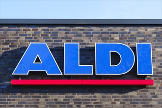 ALDI sign and logo on a facade