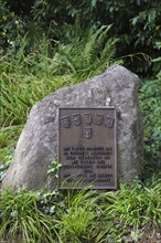 Memorial plaque in the villa garden