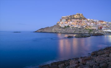 Old town and the fortress at blue hour