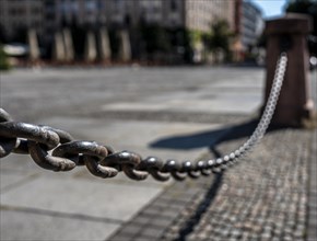 Steel chain on an access road to the Gendarmenmarkt