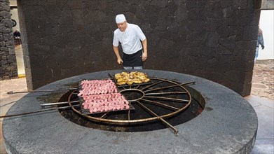 Grill over earth hole