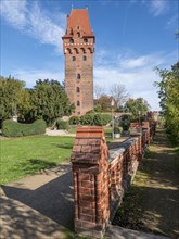 Chapter tower and the park of Tangermuende Castle