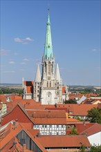 View from the Rabenturm to the old town with St. Mary's Church