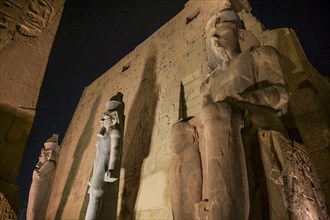 Statues of Ramses II at the pylon