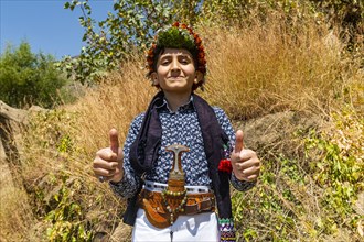 Young boy of the Qahtani Flower men tribe