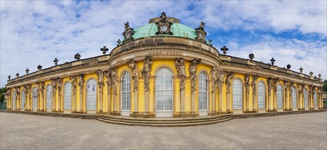 Panoramic photo of the palace building of Sanssouci Palace