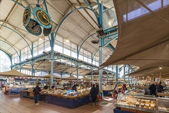 Market stalls in the historic market hall