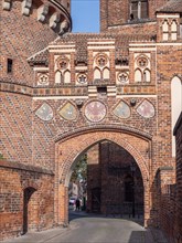 Detail of the Gothic brick town wall and the Neustaedter Tor
