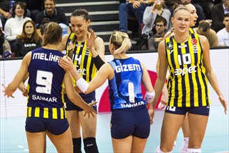 The Fenerbahce Opet Istanbul team is happy to win the set