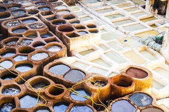 Famous tannery in sunny Fez
