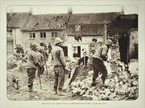 Military engineers preparing ruined houses for the artillery in Flanders during the First World War
