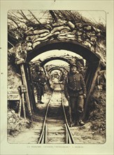 Soldiers in covered trench at Diksmuide in Flanders during the First World War