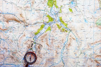Planning a walking route with ordnance survey map and compass