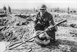 WWI Australian soldier with captured Wechselapparat