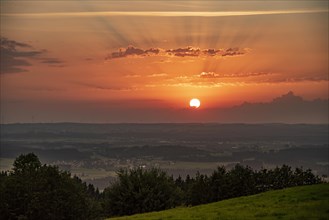 Sunset on the Auerberg in Upper Bavaria