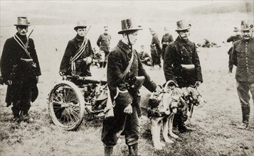 Old photograph showing Belgian carabiniers