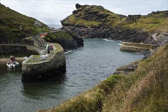 The tiny sheltered fishing harbour of Boscastle