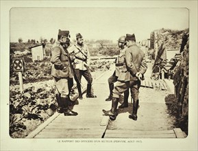 Officers visiting trench at Pervijze in Flanders during the First World War