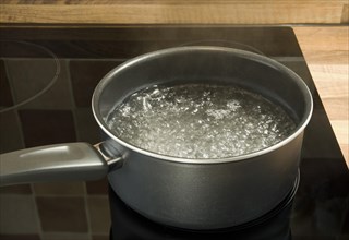Saucepan of boiling water