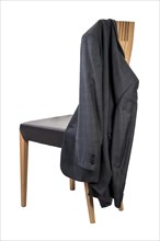 High back modern dining chair with leather seat