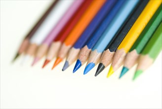 Row of coloured pencils