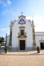 Historic azulejos painting at the church of Sao Lourenco de Matos near Almancil