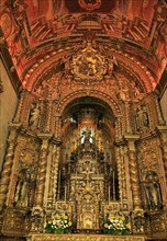 Altar and interior of the baroque Carmelite church Nossa Senhora do Carmo