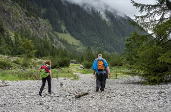 Hikers in the Tyrolean mountains