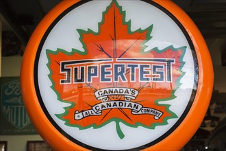 Supertest logo on vintage gas pump sign