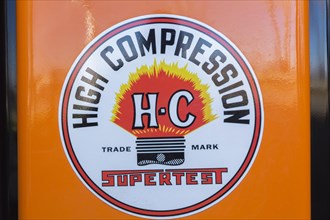 High Compression HC logo on vintage gas pump