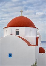 White church with red dome