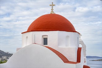 White church with red dome