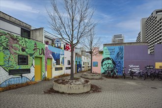 Murals in the former Olympic Village