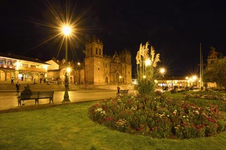 Cathedral of Cusco or Cathedral Basilica of the Virgin of the Assumption at night