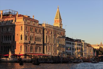 Palaces and Campanile in the Evening Light on the Grand Canal