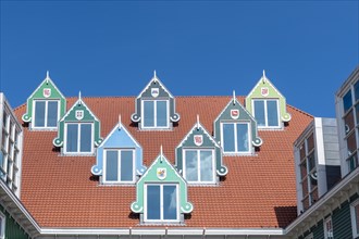 Dormer windows on the roof of the town hall