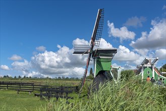 Historic windmill De Hadel in the open-air museum Zaanse Schans