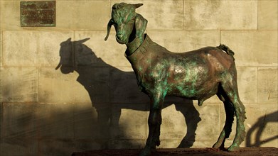 Bronze statue of a goat