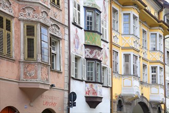 House facades in the old town of Bolzano