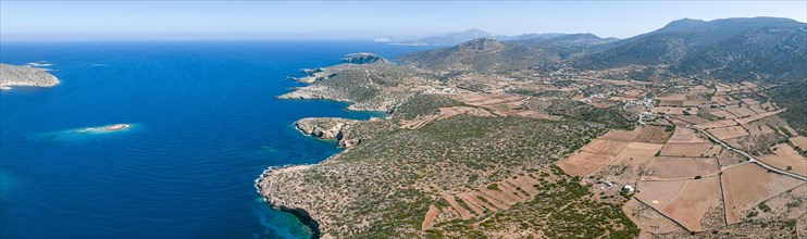 Aerial view of the coast of Amorgos Island