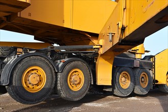 Bogie and tyres of a mobile crane