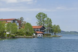 Shore area with houses at the Tegernsee