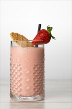 Strawberry smoothie with natural fruit