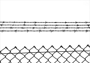 Chain link fence with additional barbed wire