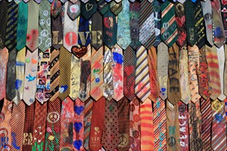 Many colorful ties