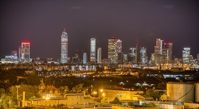 View of Frankfurt skyline at night